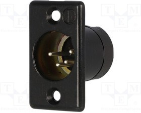 711-0400, Гнездо; XLR; &quot;папа&quot;; PIN: 4; прямой; пайка; Контакты: латунь; 50В; 10А