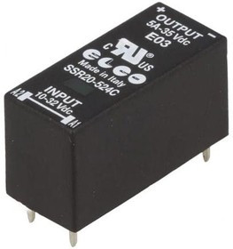 SSR20-524C, Реле: полупроводниковое, SPST-NO, Uупр: 10-32ВDC, 5А, 0-35ВDC