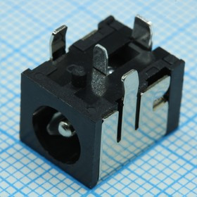 PJ-063AH, Разъем питания 2.0 x 6.5 мм, 8.0 A, горизонтальный монтаж в отверстие