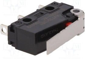 AVT321261AT, Микропереключатель SNAP ACTION, с рычагом, SPDT, 0,1A/250ВAC