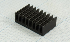 Ребристый радиатор черного цвета №12497 охладитель 30x 50x 16\F04\\Al\чер\HS183-30\