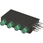 L-934SB/4GD, светодиодная сборка 4шт. зеленый d=3мм 15мКд