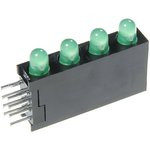 L-934SB/4GD, светодиодная сборка 4шт. зеленый d=3мм 15мКд