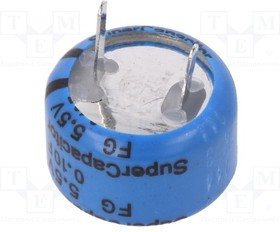 FG0H104ZF, Конденсатор электролитический, 0,1Ф, 5,5ВDC, ESR 100Ом, THT