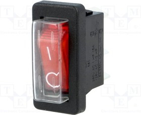AE-C5503ALNGA, ROCKER; SPST; Pos: 2; ON-OFF; 16A/250VAC; red; neon lamp; 250V; 5500