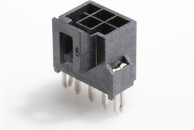 105312-1206, Headers &amp; Wire Housings NanoFit Hdr Vrt 6Ckt DR SldrClip Blk 15A