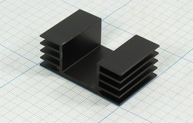 Ребристый радиатор черного цвета №12490 охладитель 30x 49x 18\J08\\Al\чер\HS304-30\