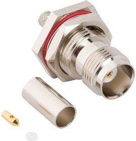 031-6824, Conn TNC 0Hz to 6GHz 50Ohm Crimp ST Panel Mount RCP Gold Bag