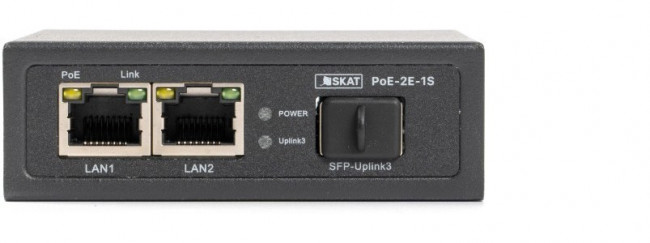 SKAT PoE-2E-1S коммутатор PoE Plus, мощность 60Вт, порты: 2-Ethernet, 1-Uplink SKAT PoE-2E-1S коммутатор PoE Plus, мощность 60Вт, порты: 2-Ethernet, 1-Uplink