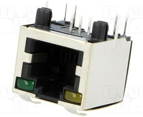 RJHSE-7361, Гнездо; RJ12; PIN: 6; экранированный,с LED; позолота; Конф: 6p6c