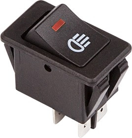 36-4440, Выключатель клавишный 12V 35А (4с) ON-OFF с красной LED подсветкой (ASW-17D)