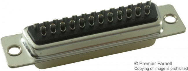 G17S2500110EU, D SUB CONNECTOR, STANDARD, 25 POSITION, RECEPTACLE