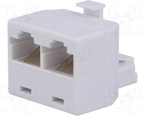 TEL-0007-8, Разветвитель, Конф: 8p8c, гнездо RJ45 x2, вилка RJ45
