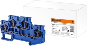 Двухуровневый зажим клеммный безвинтовой (ДЗКБ) 4 мм2 40А синий TDM