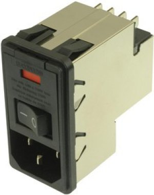 6-6609107-4, Filtered IEC Power Entry Module, IEC C14, General Purpose, 3 А, 250 В AC, 2-Полюсный выключатель 6-6609107-4, Filtered IEC Power Entry Module, IEC C14, General Purpose, 3 А, 250 В AC, 2-Полюсный выключатель