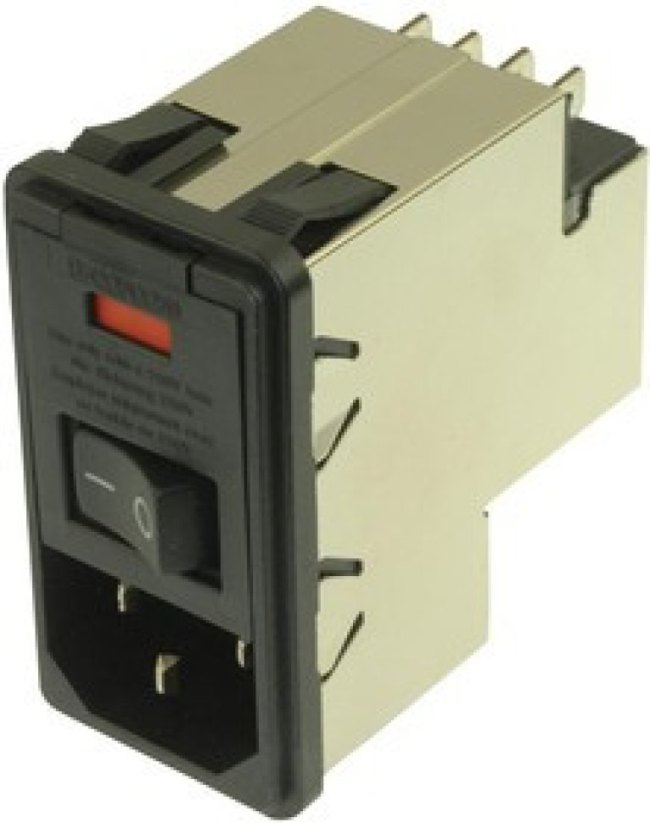 6-6609107-4, Filtered IEC Power Entry Module, IEC C14, General Purpose, 3 А, 250 В AC, 2-Полюсный выключатель 6-6609107-4, Filtered IEC Power Entry Module, IEC C14, General Purpose, 3 А, 250 В AC, 2-Полюсный выключатель