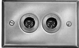 H3MS, XLR Connectors 1 GANG XLR WALL PLT W/2 B3M