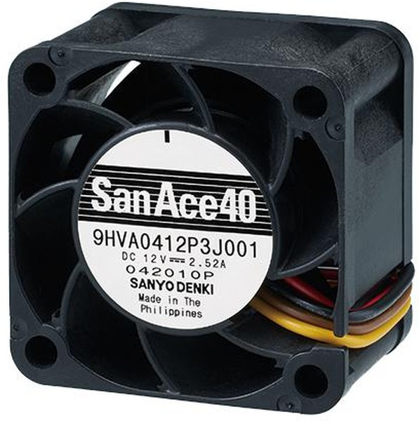 9HVA0412P3J001, DC Fans Axial Fan, 40x40x28mm, 12VDC, 37.1CFM, High Static Pressure, Tach/PWM