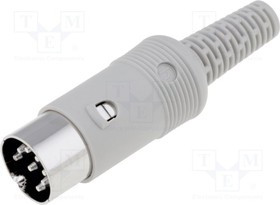 MAS 80 S GREY, Вилка, DIN, "папа", PIN 8, конфигурация выводов 262°, прямой MAS 80 S GREY, Вилка, DIN, "папа", PIN 8, конфигурация выводов 262°, прямой