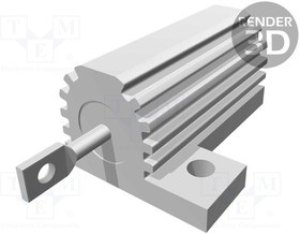 AX25WR-220R, Резистор проволочный, с радиатором, винтами, 220Ом, 25Вт, ±5%