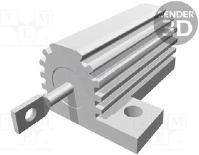 AX25WR-220R, Резистор проволочный, с радиатором, винтами, 220Ом, 25Вт, ±5%