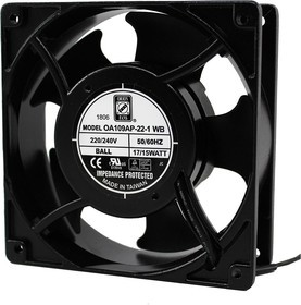 OA109AP-22-1WB, AXIAL FAN, 110CFM, 42DB, 120X38.5MM