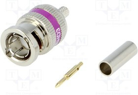 1855ABHD3, Вилка, BNC, "папа", 75Ом, B1855A, обжим, на провод, позолота