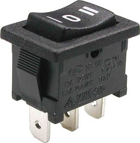 MRS-103-C6-B, Переключатель ON-OFF-ON (3A 250VAC) SPDT 3P, черная клавиша
