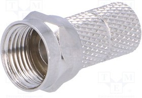 FC-001/RG6, Вилка, F, "папа", прямой, RG6, dмакс: 6,5мм, накрутка (twist-on)