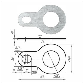 Лепесток латунный никелированный PSV 1-5,3-16-03