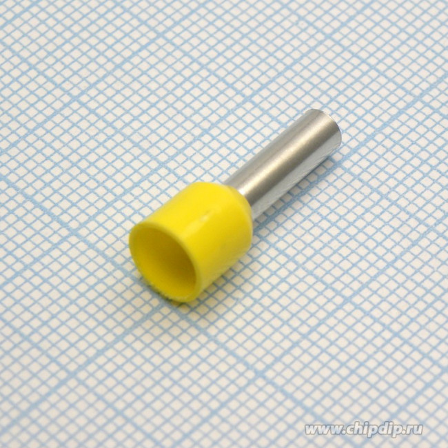 HE 6012 Yellow, наконечник кабельный торцевой трубчатый с изоляцией, L=20/12мм, сеч. пров. 6.0мм2 HE 6012 Yellow, наконечник кабельный торцевой трубчатый с изоляцией, L=20/12мм, сеч. пров. 6.0мм2