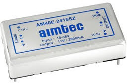 AM40E-2403SZ, DC/DC преобразователь, 26Вт, вход 18…36В DC, выход 3б3В/8А AM40E-2403SZ, DC/DC преобразователь, 26Вт, вход 18…36В DC, выход 3б3В/8А