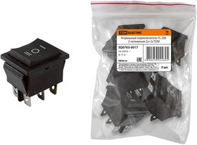 Клавишный переключатель YL-206 черный 3 положения 2з+2з TDM