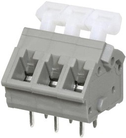 TBL005A-500-03GY-2WT, Fixed Terminal Blocks Terminal block, screwless, 5.00, 45, 3, Gray w White Button