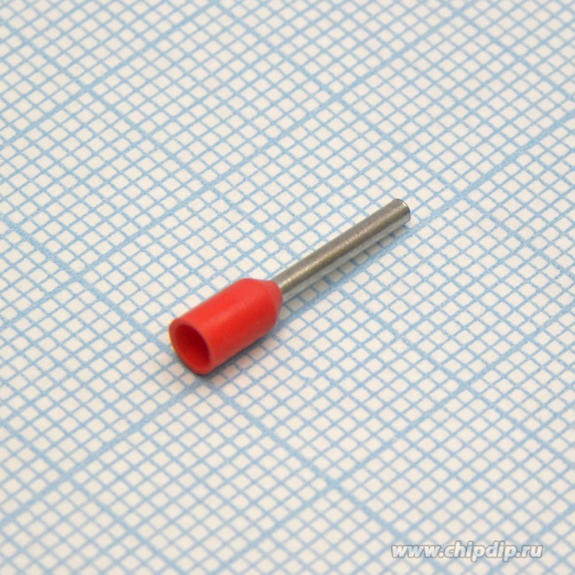 HE 7508 Red, наконечник кабельный торцевой трубчатый с изоляцией, L=14.6/8мм, сеч. пров. 0.75мм2 HE 7508 Red, наконечник кабельный торцевой трубчатый с изоляцией, L=14.6/8мм, сеч. пров. 0.75мм2