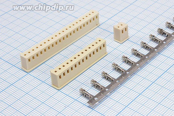Гнездо питания H1, 2 контакта, шаг 2.5, на кабель, H1-02 конт[4]; №2171 гн пит H1\1x 2\P2,5\каб\\H1-02 конт[4]