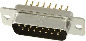 SDAB-15P(55), SD 15 Way Through Hole D-sub Connector Plug, 2.74mm Pitch SDAB-15P(55), SD 15 Way Through Hole D-sub Connector Plug, 2.74mm Pitch