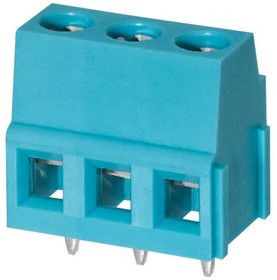 TB007-508-03BE, Fixed Terminal Blocks Terminal block, screw type, 5.08 , horizontal, 3 poles, CUI Blue, slotted screw, PCB mount
