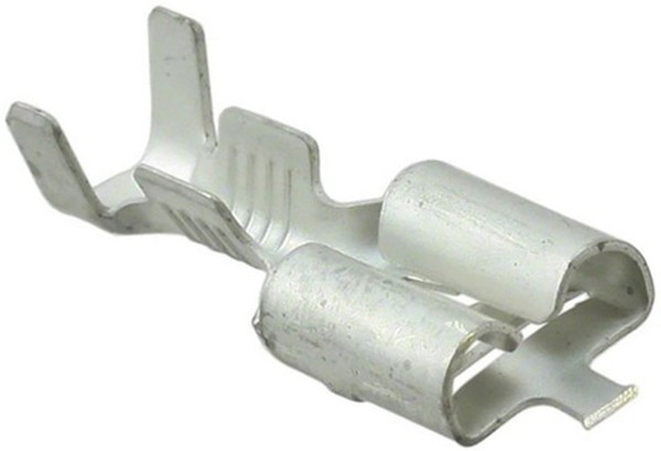 42100-2, FASTIN-FASTON .250 Uninsulated Female Spade Connector, Receptacle, 7.49 x 3.3mm Tab Size, 0.82mm² to 42100-2, FASTIN-FASTON .250 Uninsulated Female Spade Connector, Receptacle, 7.49 x 3.3mm Tab Size, 0.82mm² to