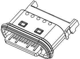 124018802112A, USB Connectors USB TYPE C, RECPT WATERPROOF