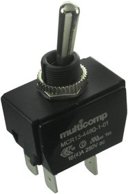 MCR13-448Q-1-01, SWITCH, TOGGLE, DPST, 16A, 250VAC
