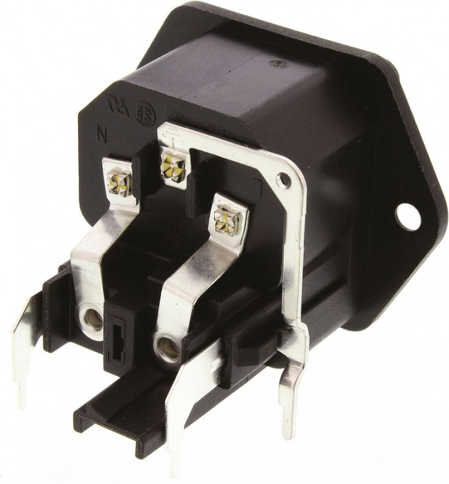 4301.3201, Un-Filtered IEC Power Entry Module, IEC C14, General Purpose, 10 А, 250 В AC, 2-Pole Fuse Holder 4301.3201, Un-Filtered IEC Power Entry Module, IEC C14, General Purpose, 10 А, 250 В AC, 2-Pole Fuse Holder