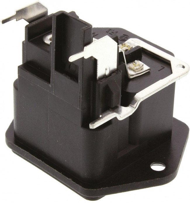 4301.3201, Un-Filtered IEC Power Entry Module, IEC C14, General Purpose, 10 А, 250 В AC, 2-Pole Fuse Holder 4301.3201, Un-Filtered IEC Power Entry Module, IEC C14, General Purpose, 10 А, 250 В AC, 2-Pole Fuse Holder