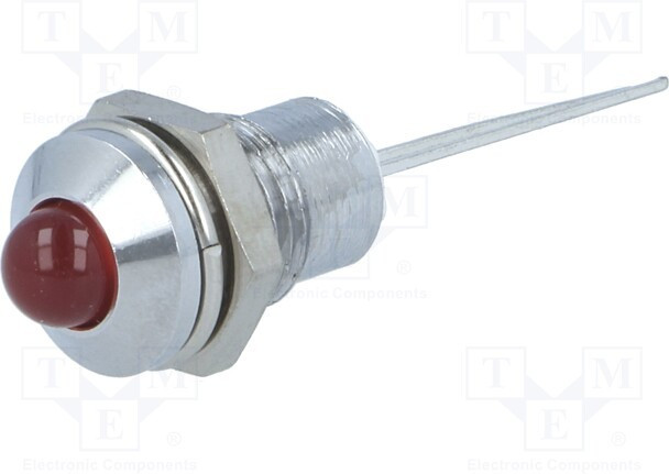 SMQS 080, Индикат.лампа LED, выпуклый, Отв 8,2мм, IP40, на печатную плату