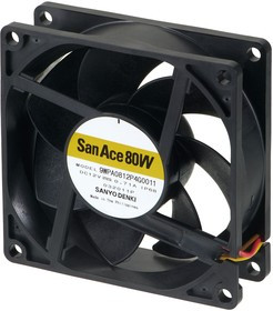 9WPA0824P4G001, DC Fans Axial Fan, 80x80x25mm, 24VDC, Rib, Splash/Dust Proof, Tach/PWM, IP68