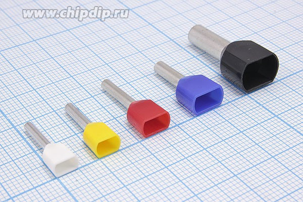 Наконечник кабельный 1,5x10, 2, Sx2-0,75, обжимной, бе, LT007510*2; №9731 клемма нак/каб 1,5x10\2\Sx2-0,75\ обж\бе\LT007510*2