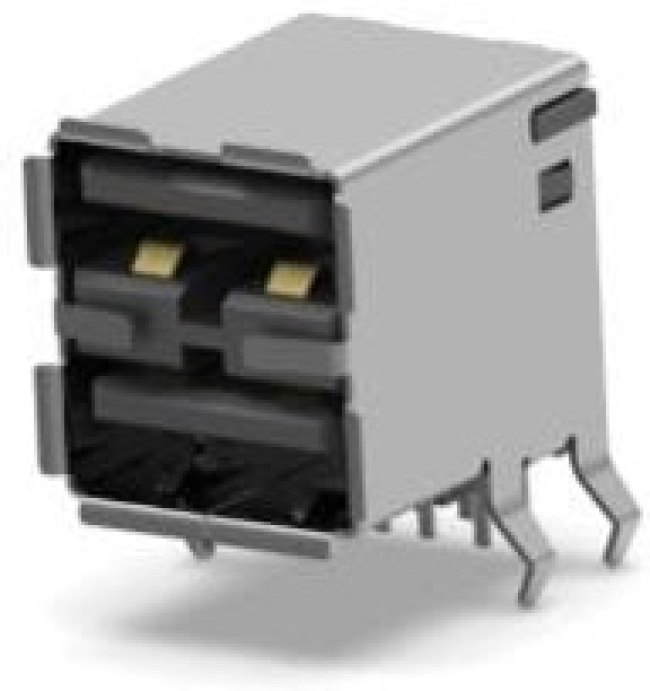 5787745-4, USB Connectors A R/A STACK T/H