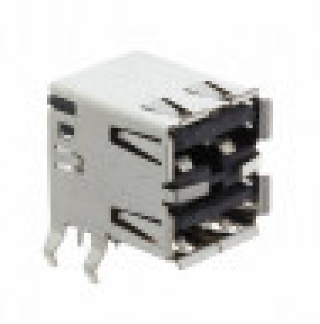 5787745-4, USB Connectors A R/A STACK T/H