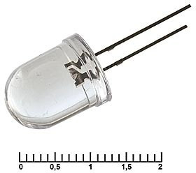 10RRWC 40KD 2,3V 10D, Светодиод 10мм/красный/630нм/ 40кд/прозрачный/10°