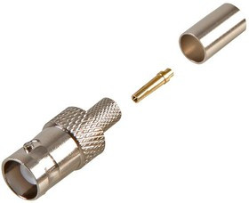 RW1-007 B, Разъем РЧ / Коаксиальный, BNC Коаксиальный, Прямое Гнездо, Обжимной, RG59/U, Латунь